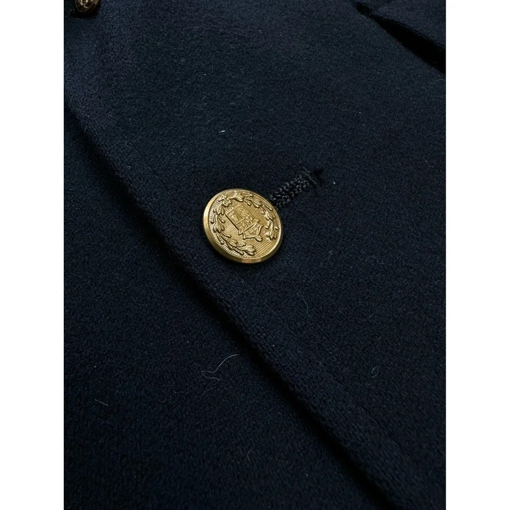 Stein Bloch Navy Blue Heavy Wool Sport Over‎ Coat Gold Buttons / Men's Size 40 R